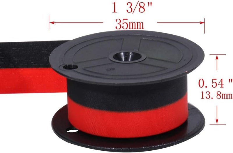 Bigger Replacement for Porelon 11216 Universal Twin Spool Calculator Ribbon for Nukote BR80c, Sharp EL-1197PIII, Dataproducts R3027, Casio DR-210R, Canon MP11DX MP25DV, Black and Red, 3 Pack - Image 3